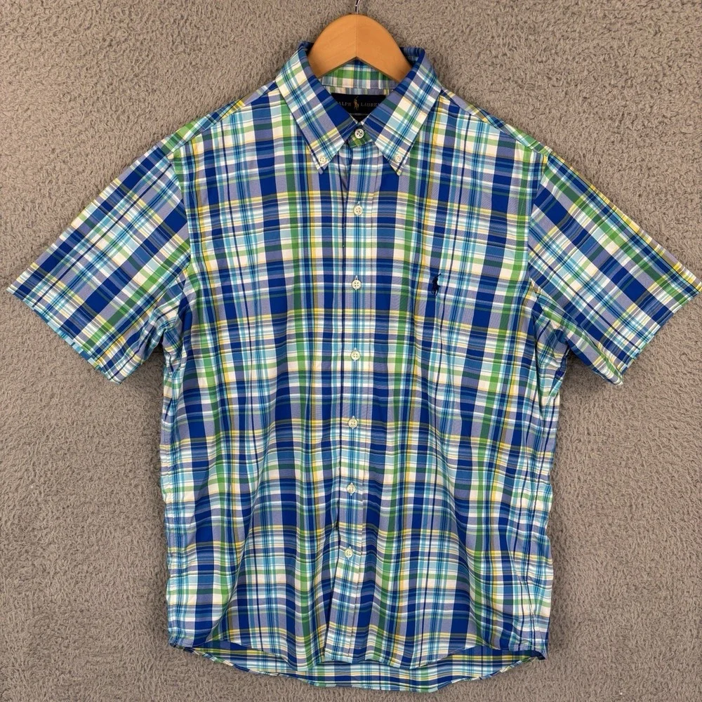 Polo Ralph Lauren Shirt Mens Medium Classic Fit RL Untucked Multi Color Plaid